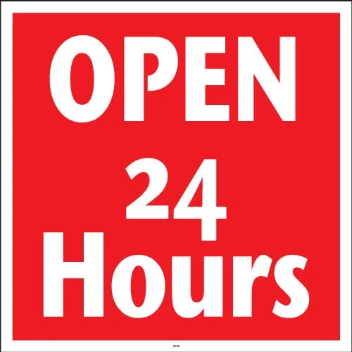 OPEN 24 Hours- 24"w x 24"h Squarecade Panel