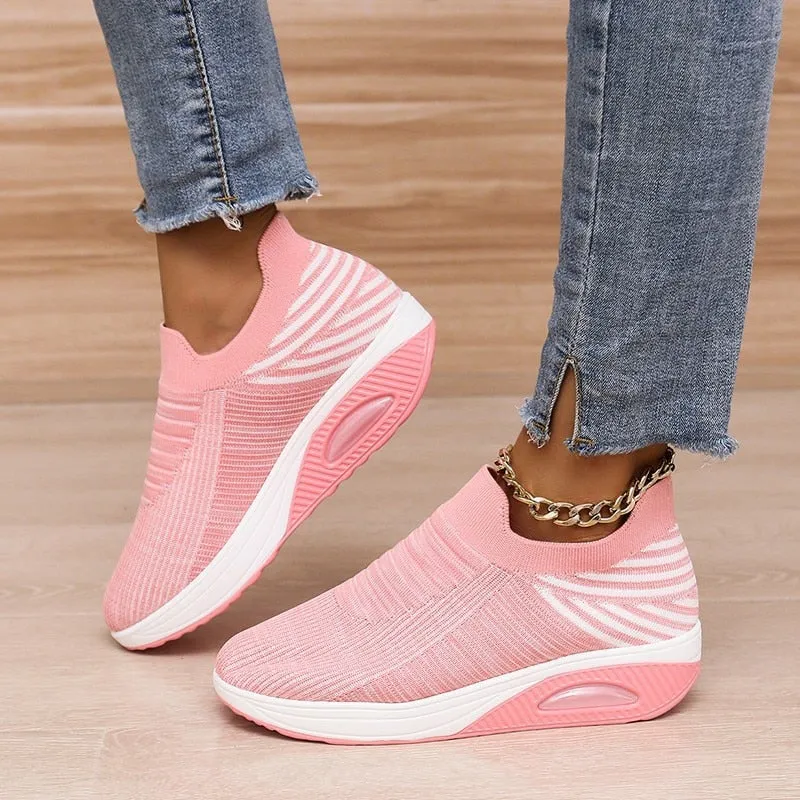 Outdoor Running Sneakers Air Cushion Increase Sports Casual Shoes Mesh Breathable Ladies Footwear Zapatillas Deportivas Mujer