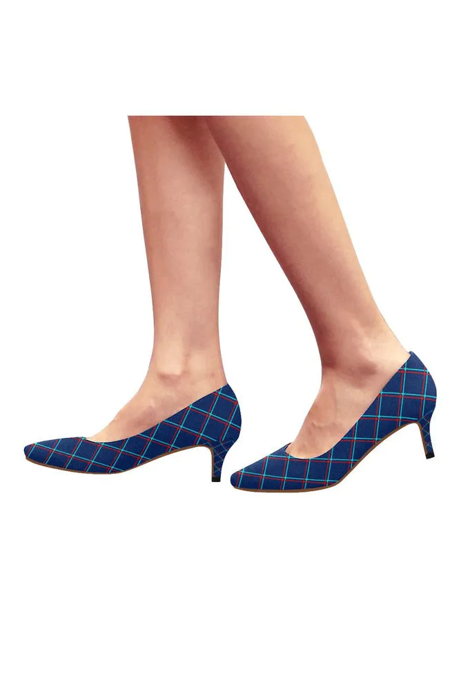 Plaid in Anaglyph Women's Pointed Toe Low Heel Pumps