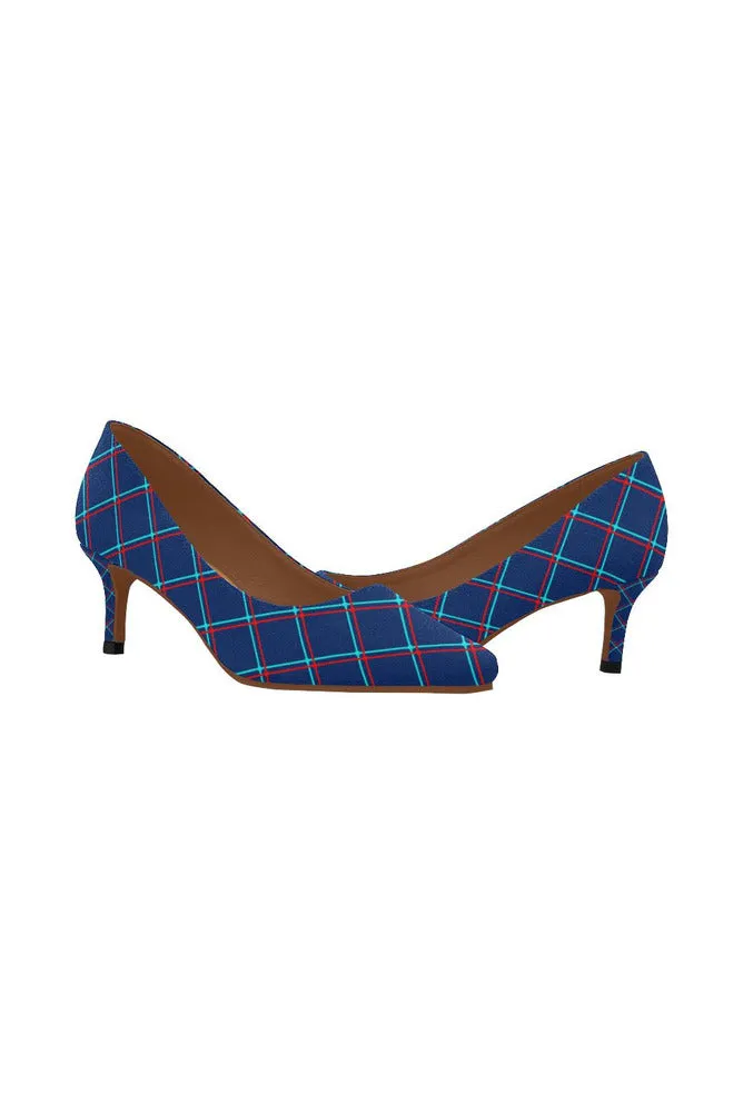 Plaid in Anaglyph Women's Pointed Toe Low Heel Pumps