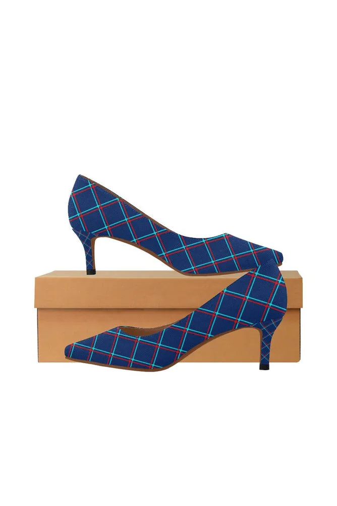 Plaid in Anaglyph Women's Pointed Toe Low Heel Pumps