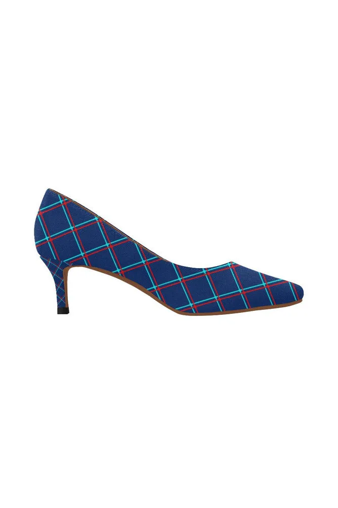 Plaid in Anaglyph Women's Pointed Toe Low Heel Pumps