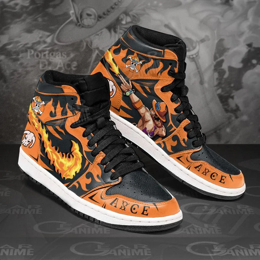 Portgas D Ace Fire Fist Sneakers Custom Anime OP Shoes