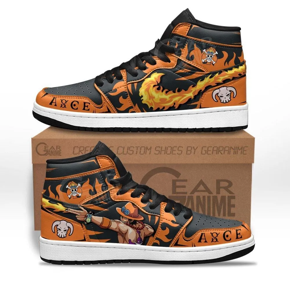 Portgas D Ace Fire Fist Sneakers Custom Anime OP Shoes