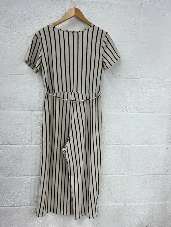 Preloved Lightweight Pinstripe Jumpsuit in size 16