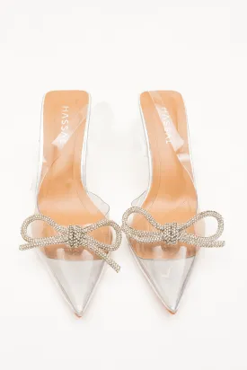 Roma Silver Bow Heels