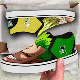 Sanji and Zoro Slip On Sneakers Custom Anime OP Shoes