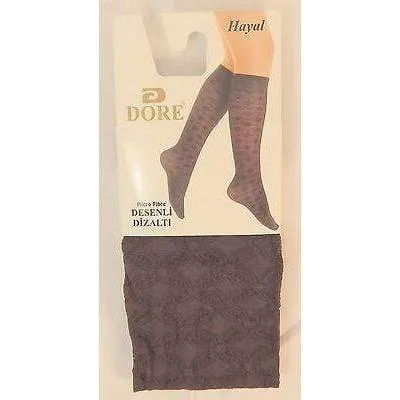 Sierra Socks Nylon Flower Pattern Knee Hi