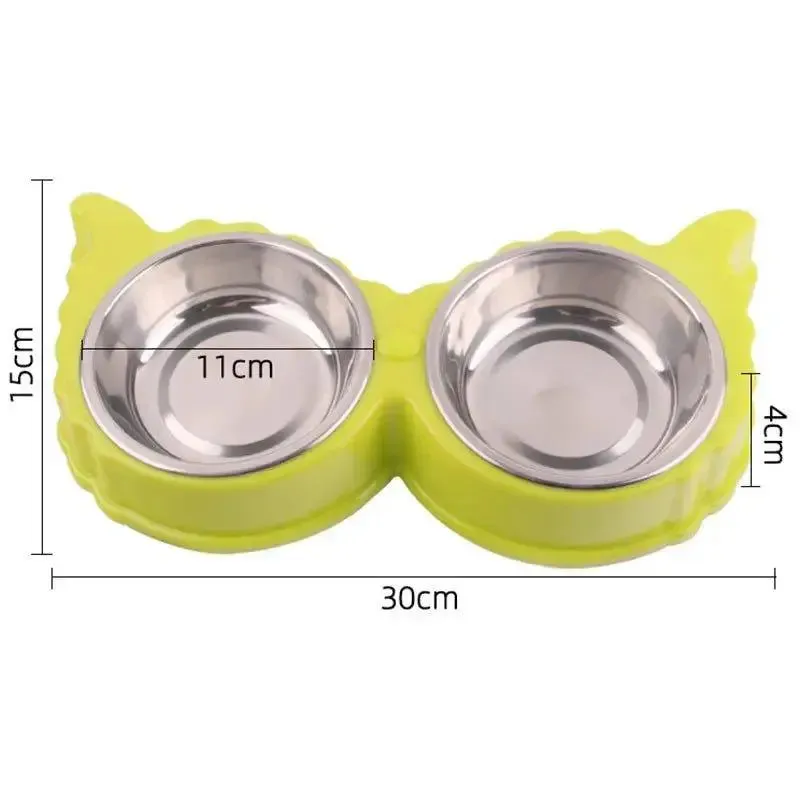 Sleek Dual Pet Bowl Station for Food and Water Convenience