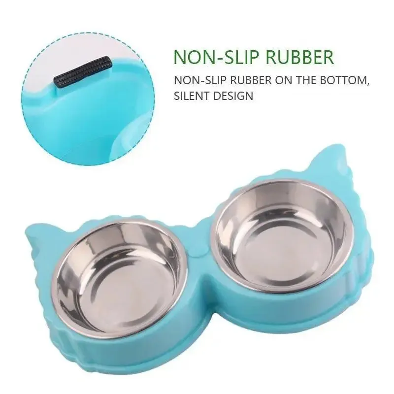 Sleek Dual Pet Bowl Station for Food and Water Convenience