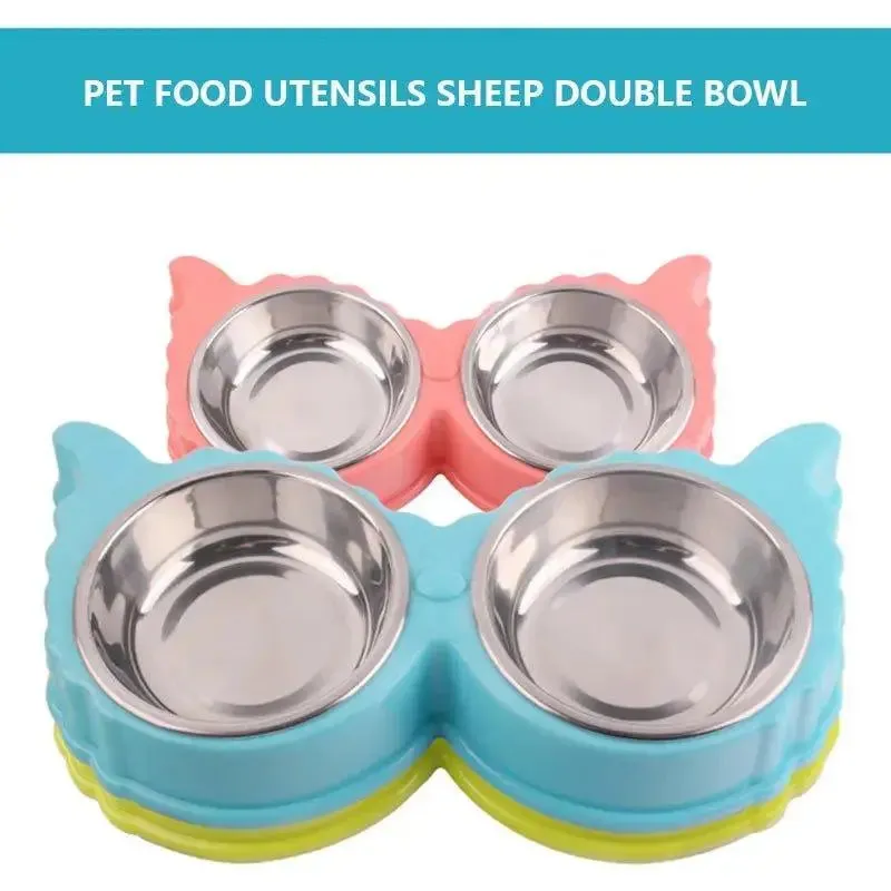 Sleek Dual Pet Bowl Station for Food and Water Convenience