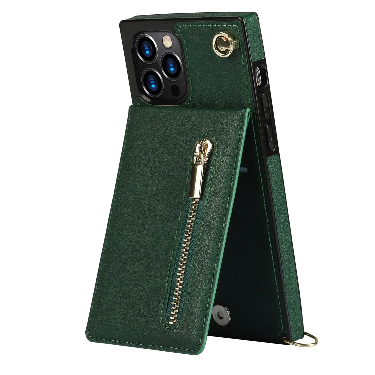 Slim Zipper Wallet Back Case for iPhone - Hands-Free Convenience