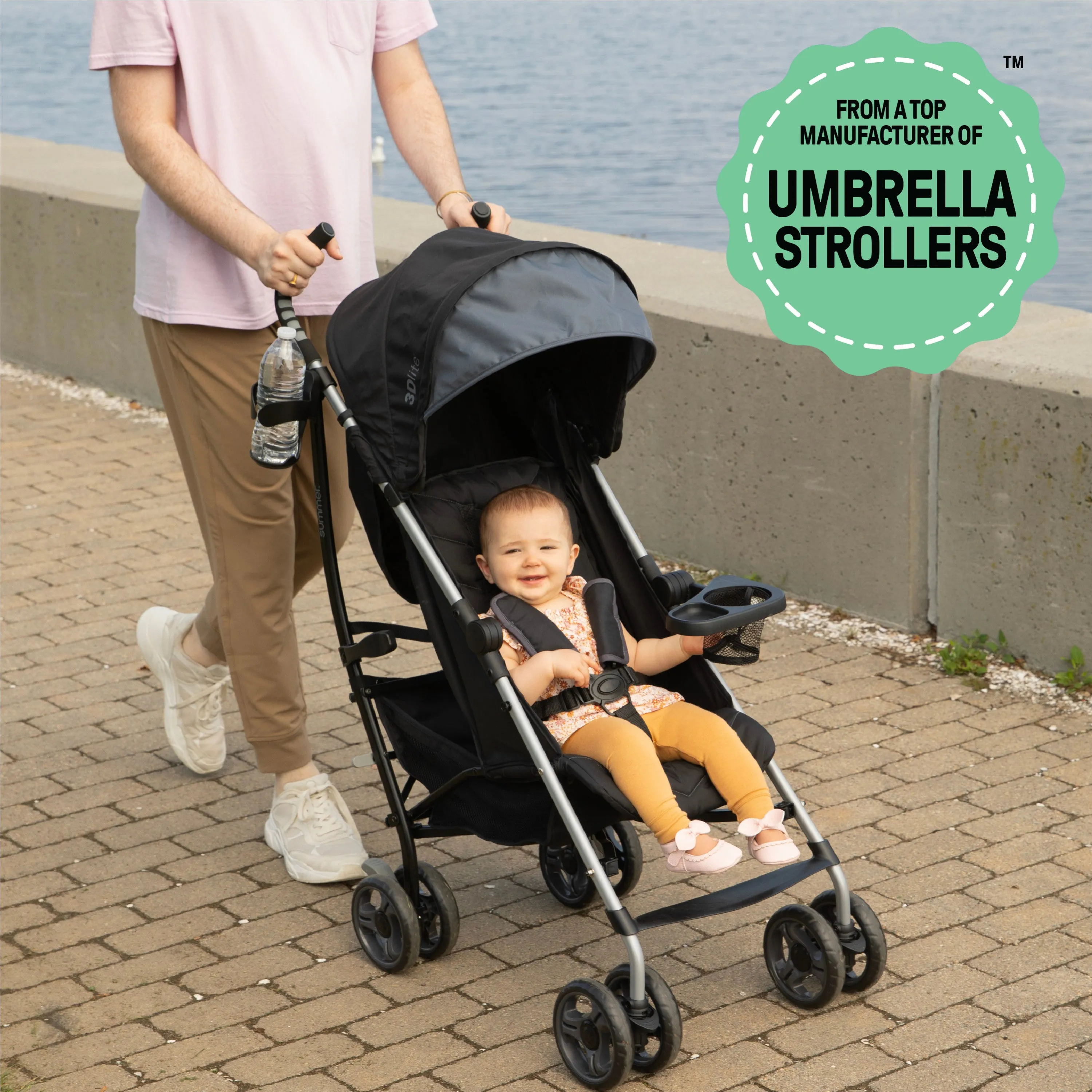 Summer by Ingenuity 3Dlite Convenience Stroller - Black - Silver