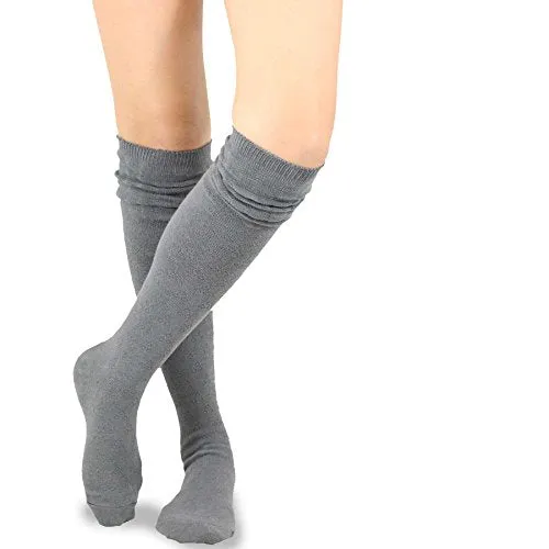 TeeHee Women's Fashion Over the Knee High Socks 4 Pair Combo (Lace Over)