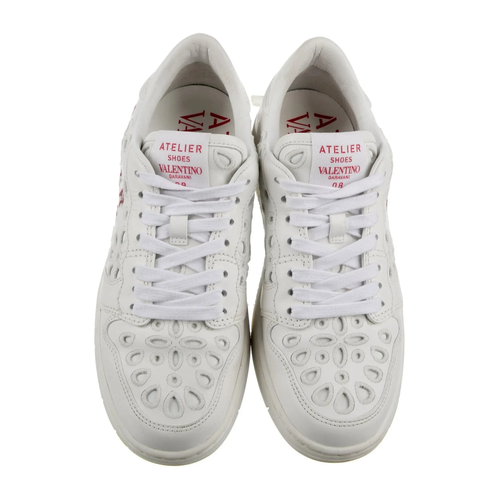 Valentino Garavani Leather Graphic Print Sneakers