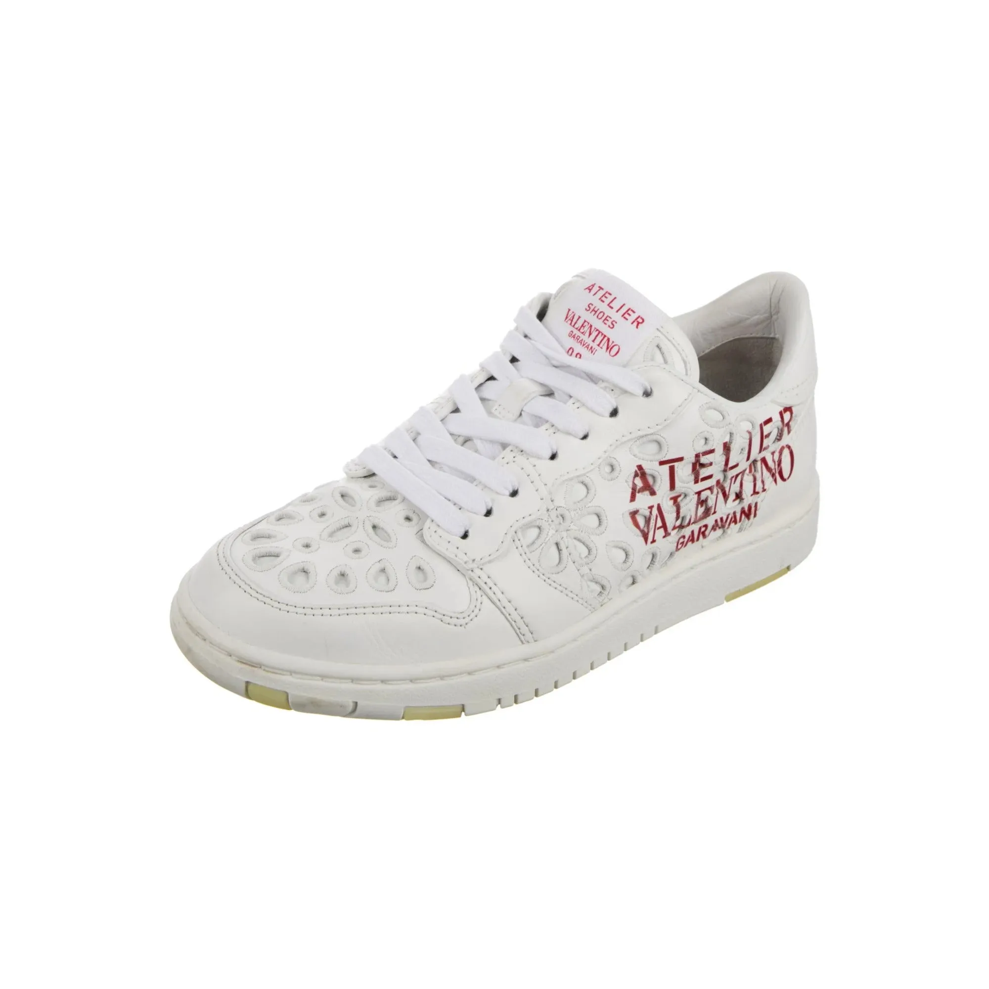 Valentino Garavani Leather Graphic Print Sneakers