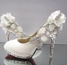 Wedding Shoes Rhinestone Glitter Shoes at Bling Bries Bouquet - online bridal store