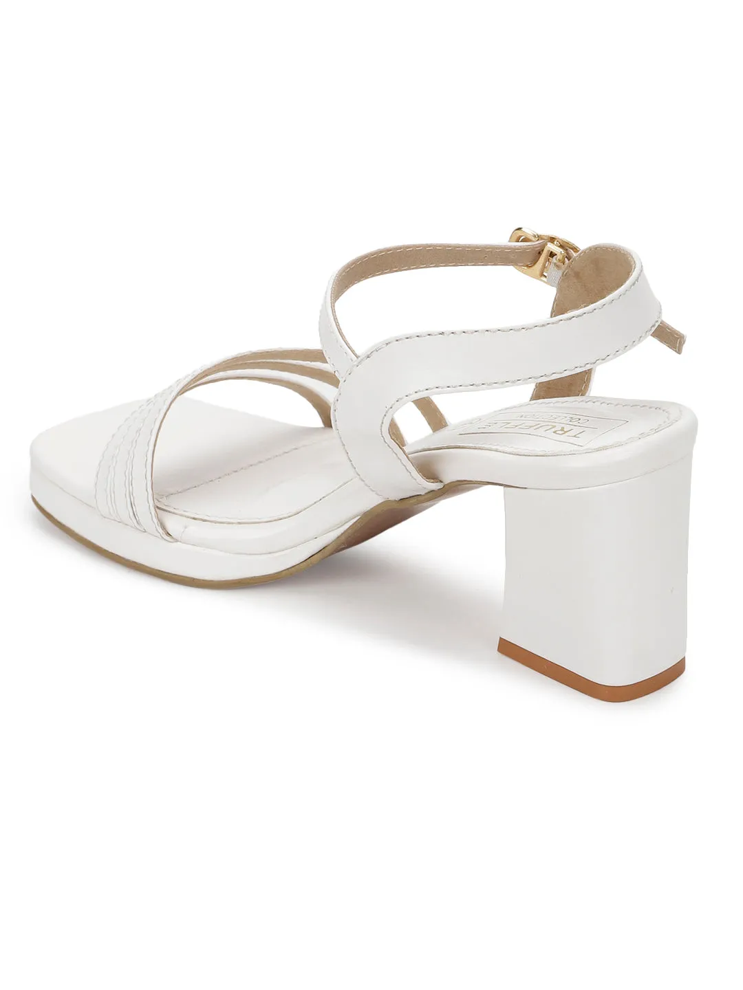 White PU Strappy Block Sandals (TC-SLC-2103-WHT)