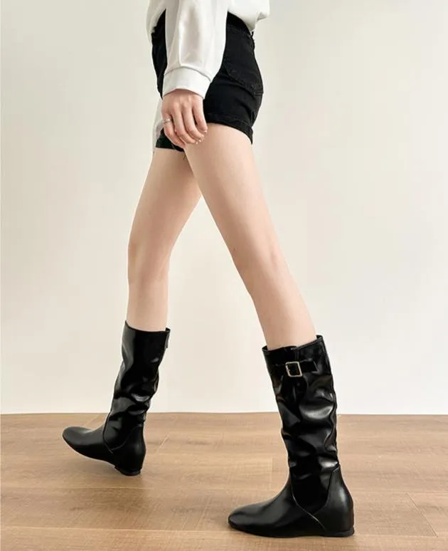 Women's retro slouchy knee high boots