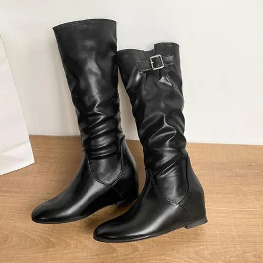 Women's retro slouchy knee high boots