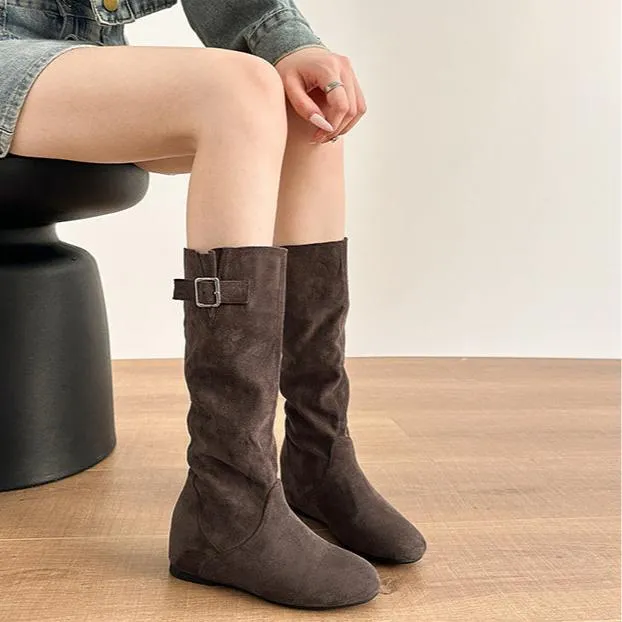 Women's retro slouchy knee high boots