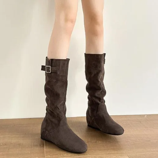 Women's retro slouchy knee high boots