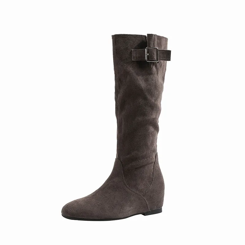 Women's retro slouchy knee high boots