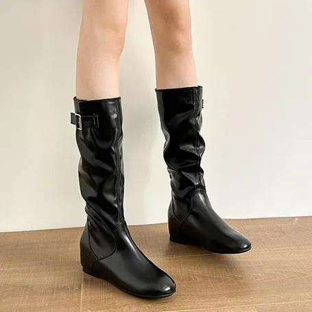 Women's retro slouchy knee high boots