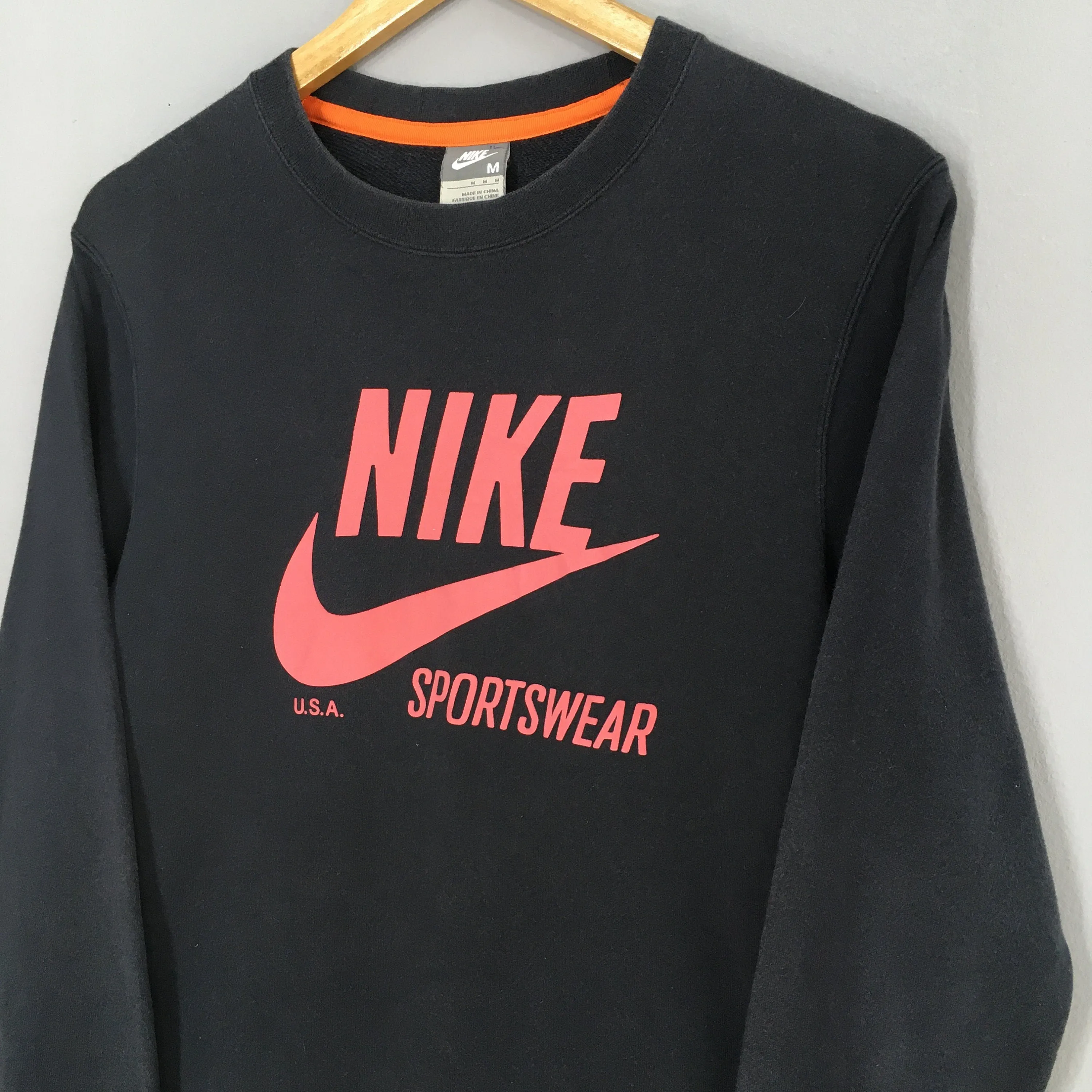 Y2K Nike Swoosh Blue Sweatshirt Medium