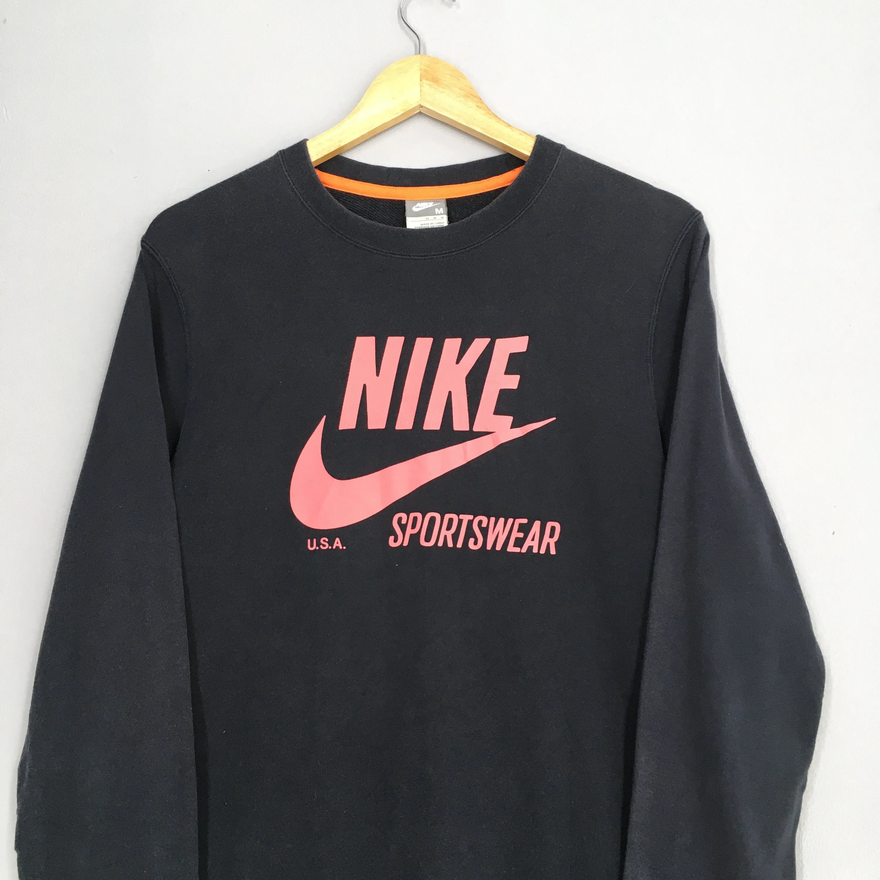 Y2K Nike Swoosh Blue Sweatshirt Medium